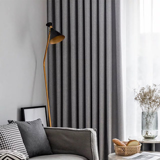 Zigzag Twill Gray Blackout Curtain Drapes 1