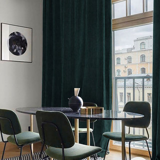 Exquisite Matte Luxury Teal Green Chenille Curtains