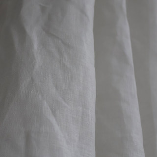 Shabby Chic Ivory White 100% Flax Linen Curtain