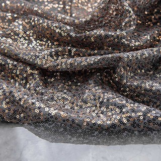 Galaxy Black & Gold Sequin Sparkling Ombre Sheer Curtain