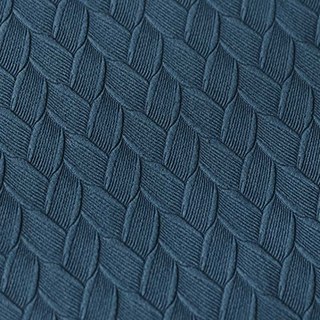 Scandinavian Basketweave Denim Blue Embossed Velvet Blackout Curtains