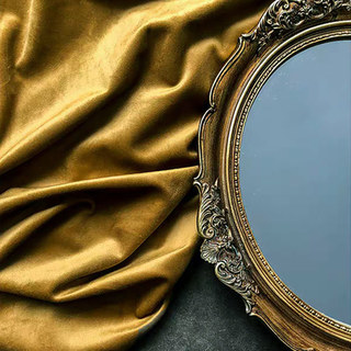 Fine Mustard Yellow Antique Gold Velvet Curtains 4