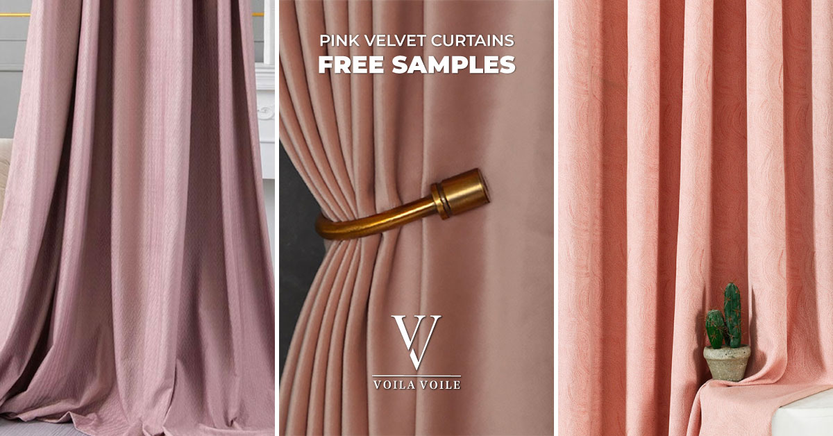 pink velvet curtains