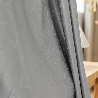 Metallic Fusion Luxury Jacquard Silver Gray Blackout Curtain 2