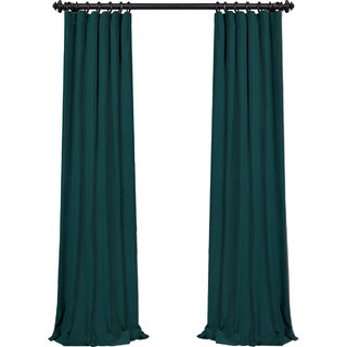 Fine Teal Green Velvet Curtain 5
