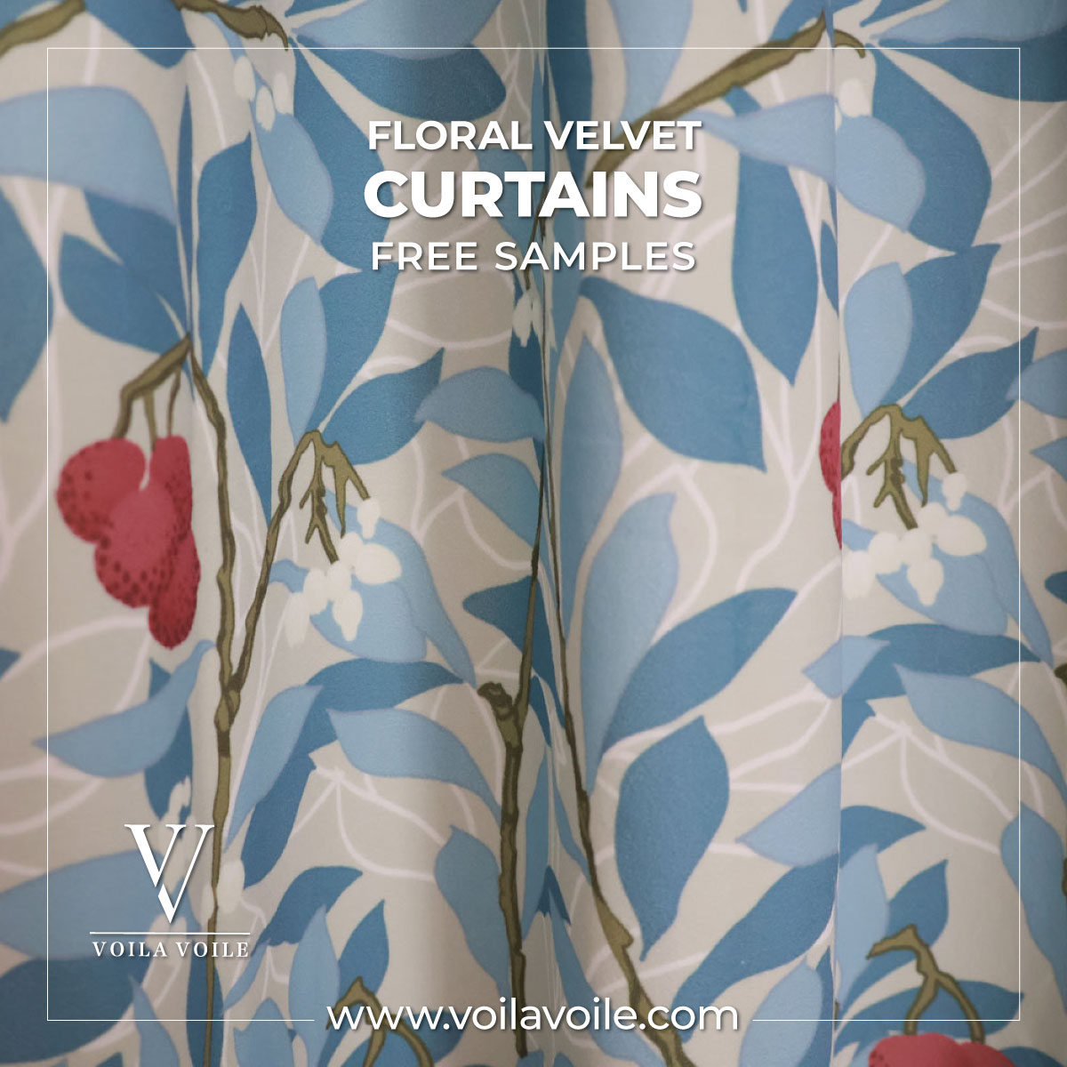 Floral Velvet Curtains