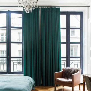 Fine Teal Green Velvet Curtain