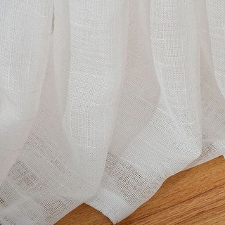 Touch of Sunshine White Heavy Semi Sheer Curtain 2