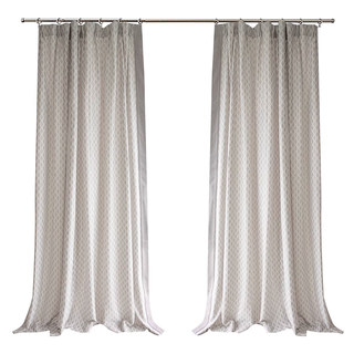 Enchanted Ogee Geometric Cream Taupe Curtains 7