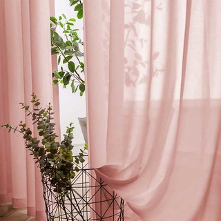 Soft Breeze Coral Dusky Pink Chiffon Sheer Curtain 3