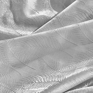 Feathered Fantasy Ash Gray Shimmering Organza Sheer Curtain