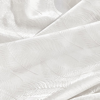 Feathered Fantasy Ivory White Shimmering Organza Sheer Curtain
