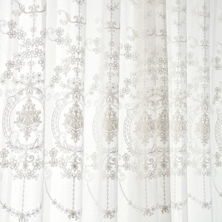 Royal Embroidered White Sheer Curtain 5