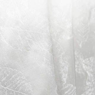 Shimmering Leaves Ivory White Organza Sheer Curtain 3