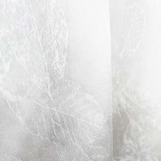Shimmering Leaves Ivory White Organza Sheer Curtain 2