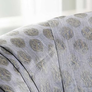 Ethereal Leaf Luxury Jacquard Gray Geometric Dotted Sheer Curtains