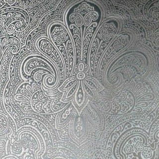 Opulent Floral Luxury Jacquard Duck Egg Blue & Silver Damask Curtain 3