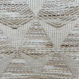 Diamond Mirage Jacquard Cream Sand Geometric Curtains 5