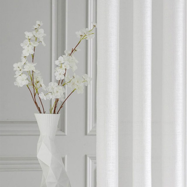 The Bright Side White Heavy Semi Sheer Curtain