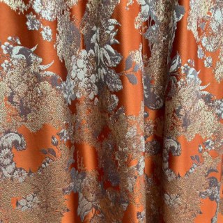 Floral Reverie Jacquard Terracotta Orange Curtains