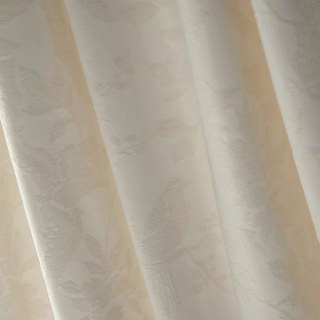 Mandarin Garden Chinoiserie Cream Off White Chenille Floral Curtain 6