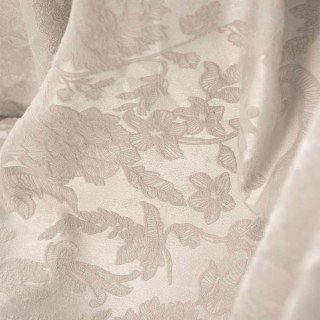 Serene Bloom Cream Vegan Suede Floral Curtain 3