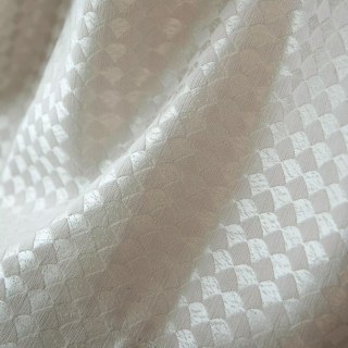 Siren's Satin Cream Off White Shimmering Geometric Curtain 3