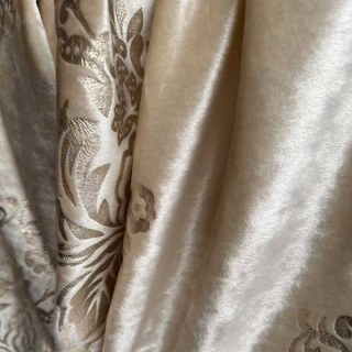 Heritage Luxury Cream and Gold Gilded Damask Velvet Curtains 2