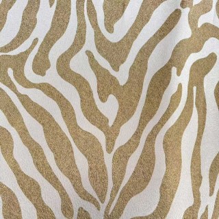 Savannah Jacquard Gold Zebra Print Curtain 5