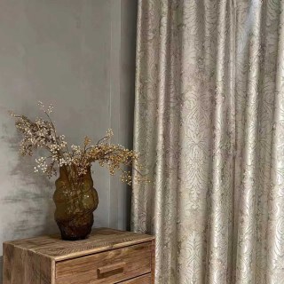 Golden Baroque Jacquard Cream Gold Damask Curtains