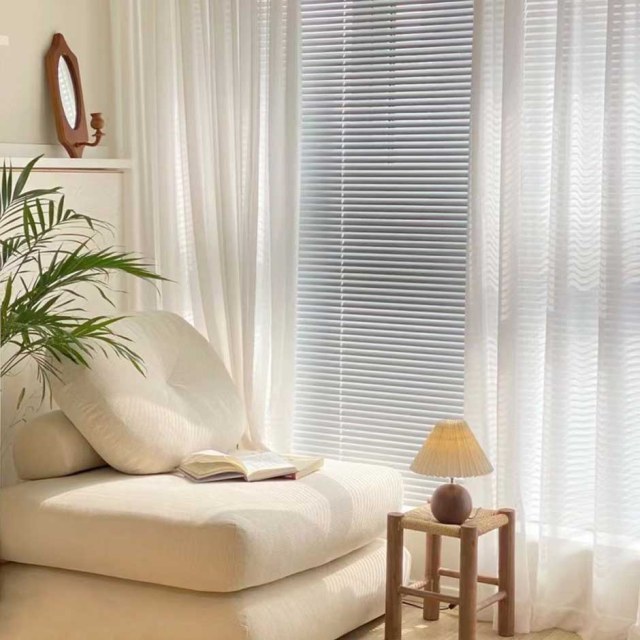 Whisper Wave Shimmering Ivory White Sheer Curtains 1