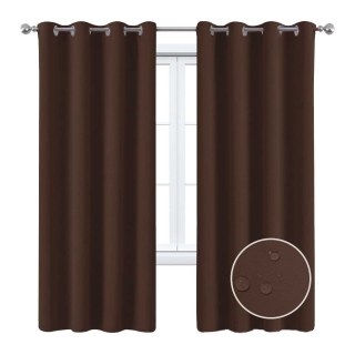 Malibu Waterproof Blackout Twill Dark Brown Outdoor Curtain 1