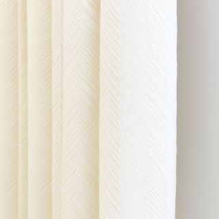 Chevron Mist Geometric Ivory White Heavy Sheer Curtain 4