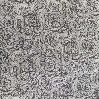 Midnight Paisley Heavyweight Taupe Dark Brown Floral Chenille Curtain 6