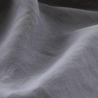 Provencal Pure Flax Linen Light Gray Heavy Semi Sheer Curtain
