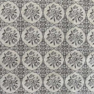 Rose Medallion Heavyweight Black and White Floral Chenille Curtain 5