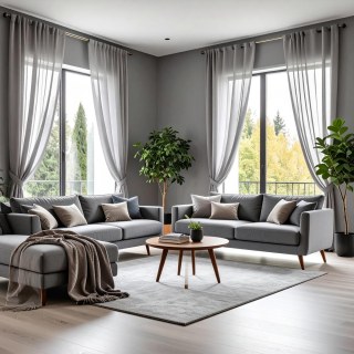 Smarties Light Gray Soft Sheer Curtain 2