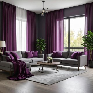 Smarties Purple Soft Sheer Curtain