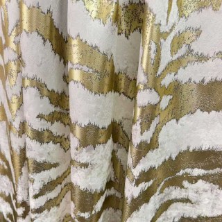 Tiger Stripes Cream and Gold Animal Print Curtain