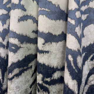 Tiger Stripes Navy Blue Animal Print Curtain