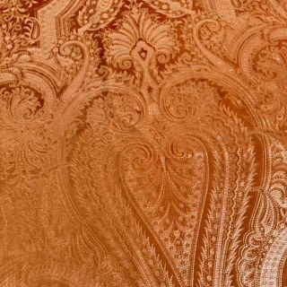 Royal Mirage Orange Damask Velvet Curtain 5