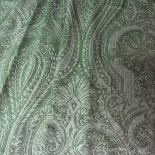 Royal Mirage Sage Duck Egg Green Damask Velvet Curtain 1